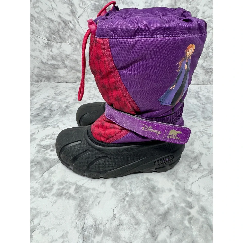 Sorel Disney 💜Frozen 2 Anna Flurry Purple Pink‎ Snow Boots Girls Kids-1